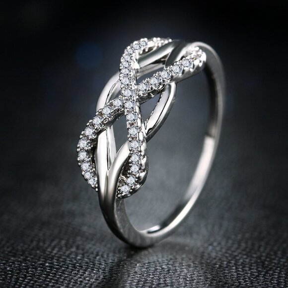 Infinity 925 Silver Unique designs Cross Ring for Women, VIP369 - Picture 1 of 4